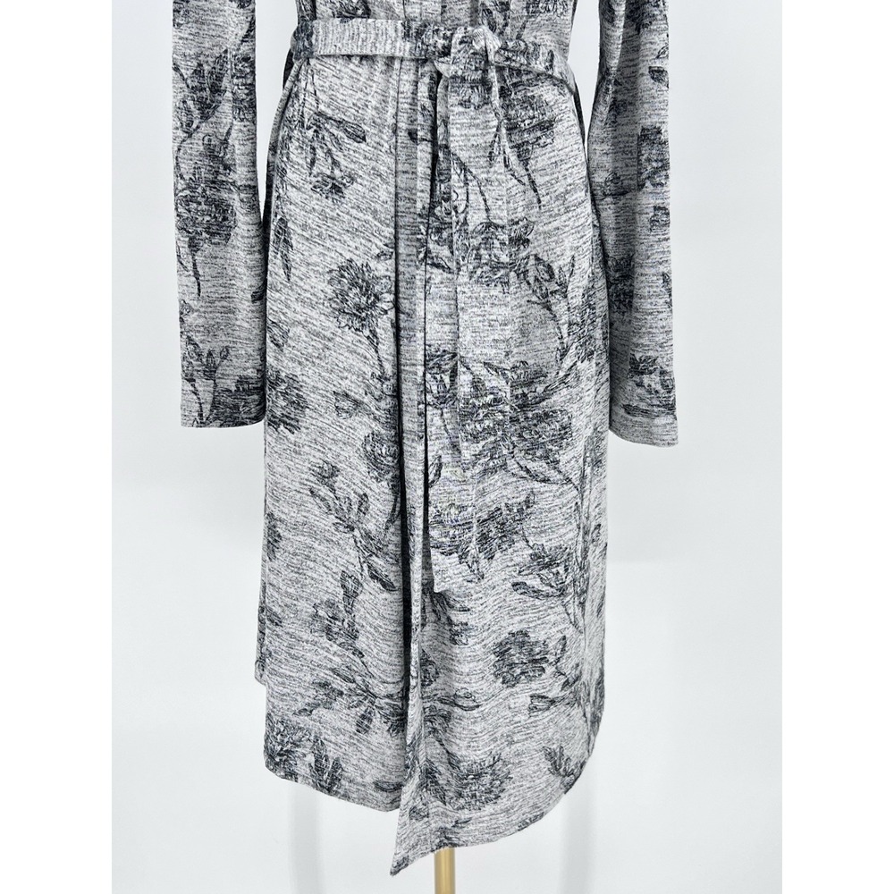 Latched Mama Maternity Robe Gray Floral Print Pockets Nursing Stretchy Size XS/S - Picture 3 of 12